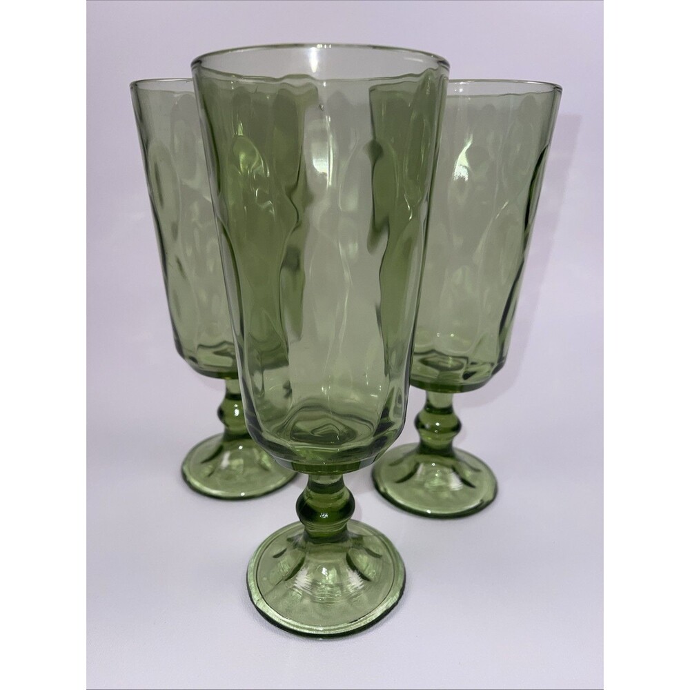 Vintage Hazel Atlas Green Iced Tea Glass 7.5 in Tall
